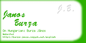 janos burza business card