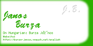 janos burza business card